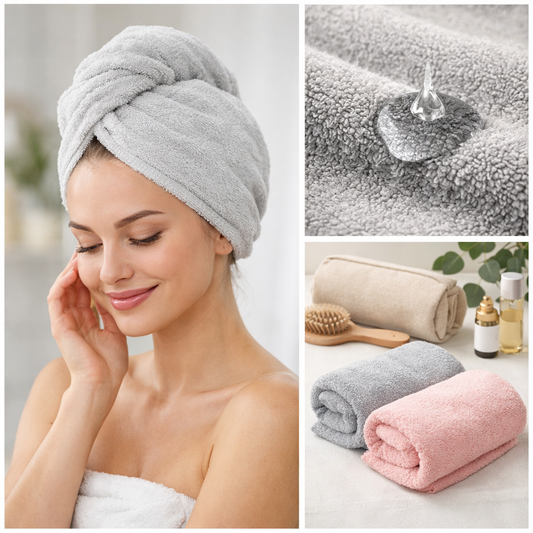 Hair Towel Wrap for Women Super Absorbent Quick Dry Hair (Pack of 2)