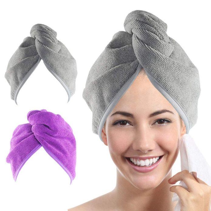 Hair Towel Wrap for Women Super Absorbent Quick Dry Hair (Pack of 2)