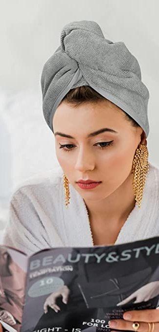 Hair Towel Wrap for Women Super Absorbent Quick Dry Hair (Pack of 2)