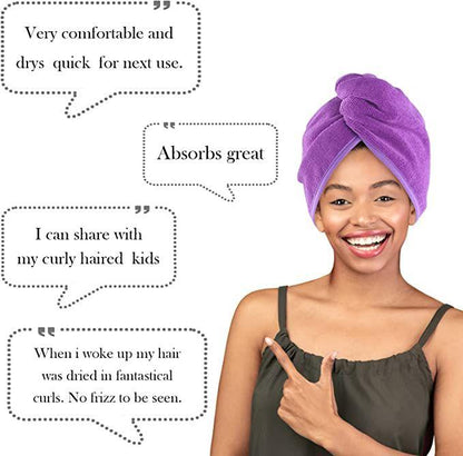 Hair Towel Wrap for Women Super Absorbent Quick Dry Hair (Pack of 2)