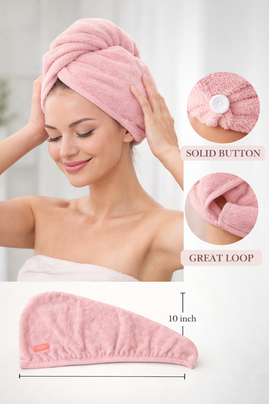 Hair Towel Wrap for Women Super Absorbent Quick Dry Hair (Pack of 2)