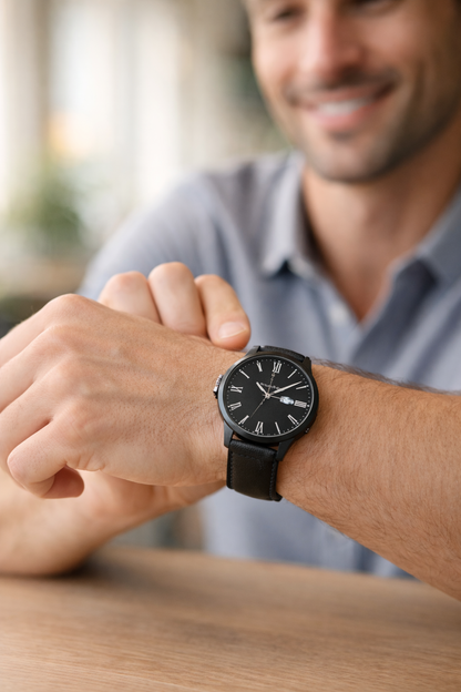 Analog Stylish Watch for Men | Unique Dial Design with Leather Strap