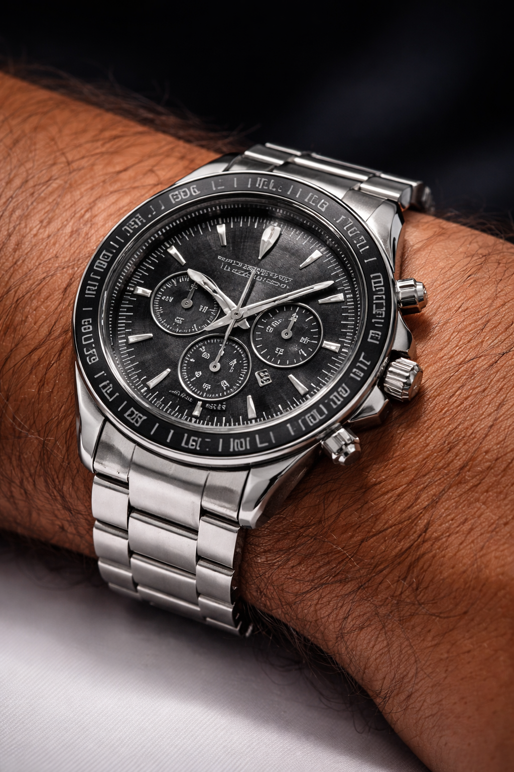 🕒 Men Silver Stainless Steel Strap Watch