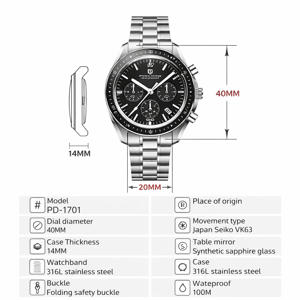 🕒 Men Silver Stainless Steel Strap Watch